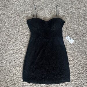 B. Darlin Elegant Stretch Black Lace Bustier Mini Dress Sz 11 NWT